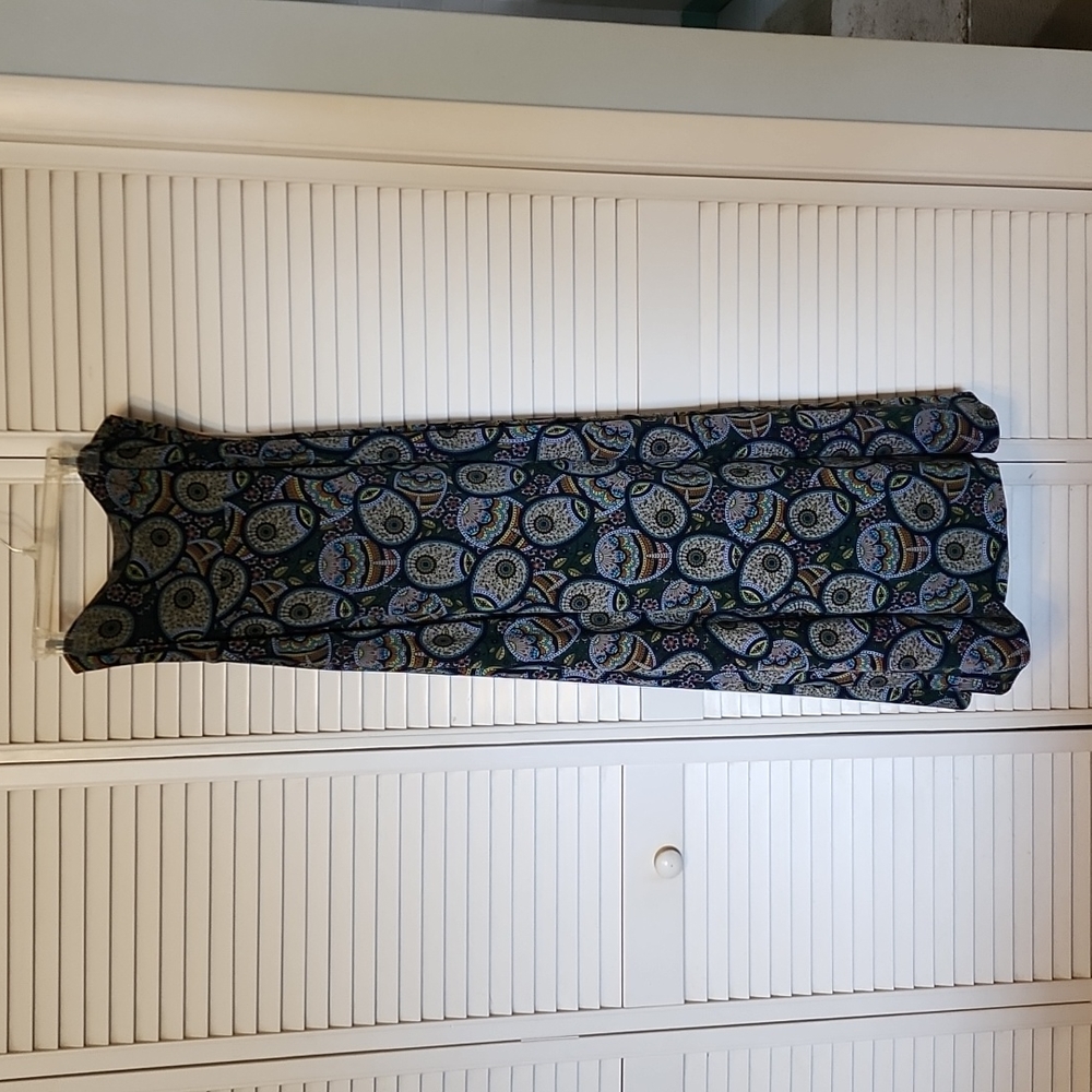 LuLaRoe Navy & Green Paisley Maxi Skirt, Size S